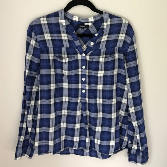 Madewell Tops - [ Madewell ] Blue Plaid Women’s Long Sleeve